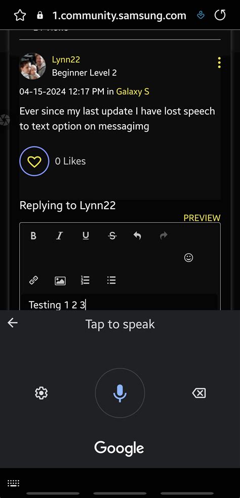 Speech To Text Gone On My S23 Samsung Members