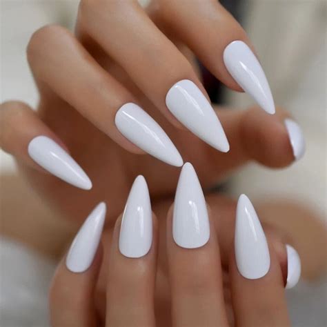 Eda Luxury Beauty White Press On Nails False Nails Glue On Etsy