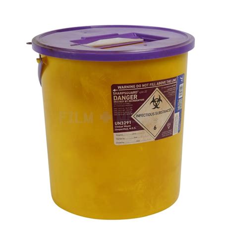 Purple Lid Sharps Bin Film Medical