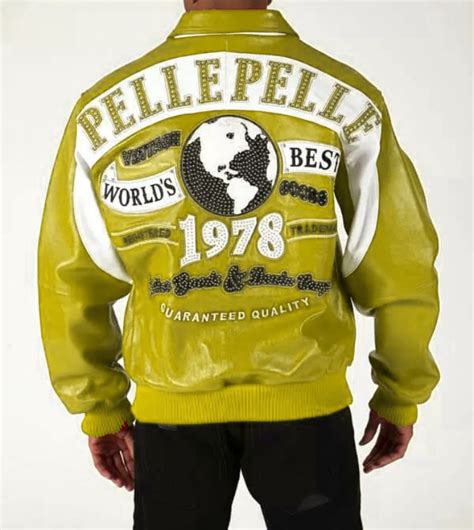 Pelle Pelle Yellow White Worlds Best Studded Jacket Ppj