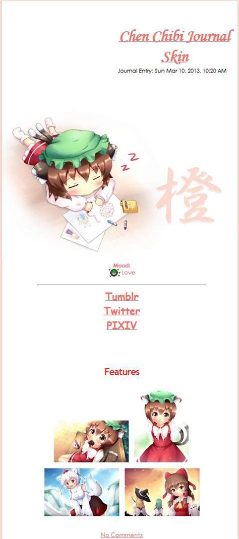 Touhou Chen Chibi Journal Skin By Kane Neko On Deviantart