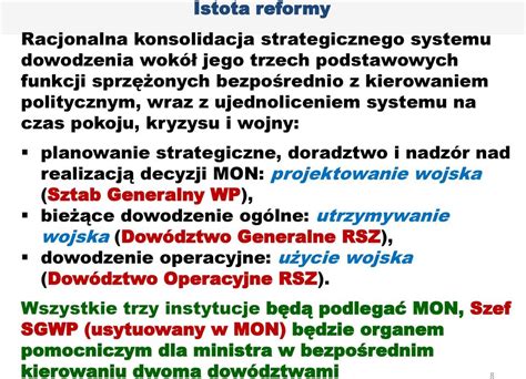 Reforma Systemu Kierowania I Dowodzenia Si Ami Zbrojnymi Rp Szef Biura