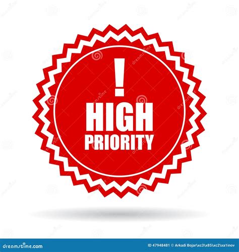 High Priority Icon Stock Vector Illustration Of Color