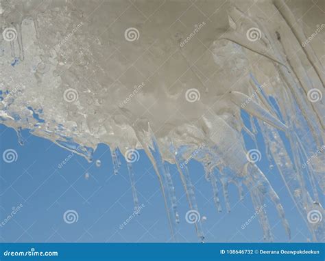 Ice Crystals and Blue Sky, White and Blue Color Stock Photo - Image of ...