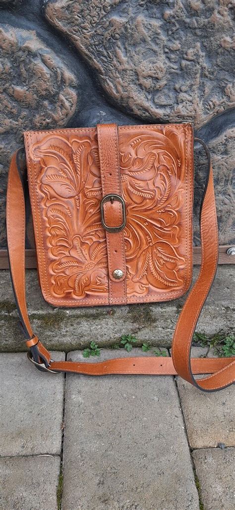 Patricia Nash Tooled Leather Crossbody Excellent Gem