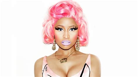 Nicki Minaj, Pink Hair, Singer, Curly Hair, Looking At Viewer, White ...