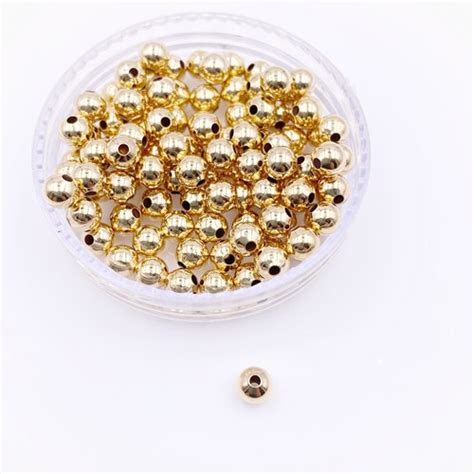 6mm Gold Filled Large Hole Beads Beads Round Spacers Etsy