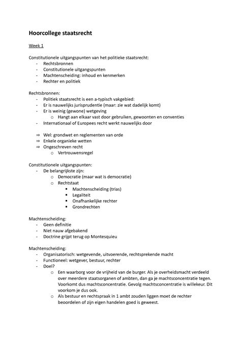 Hoorcollege Staatsrecht Als Je Overheidsmacht Verdeeld Over Meerdere