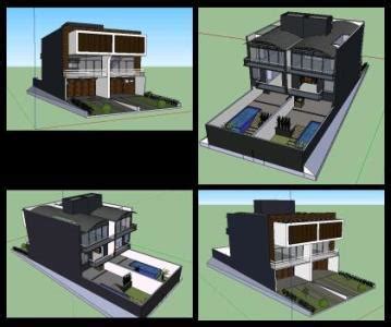 Modern House Triplex 3D SKP Model For SketchUp Designs CAD