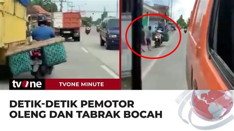 Diduga Mengantuk Pengendara Motor Senggol Truk Hingga Tabrak Bocah Di