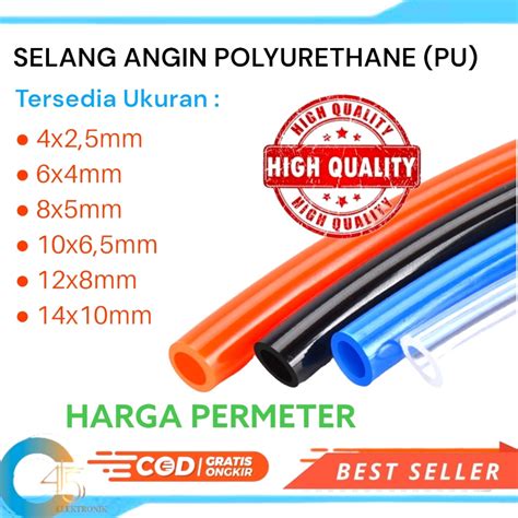 Jual SELANG ANGIN PNEUMATIC PU HOSE SELANG POLYURETHANE PU PER METER