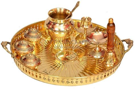 Brass Pooja Thali Set Style Royal K T Handicrafts Moradabad