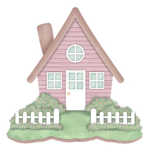 Pink House Illustration Little House Cute House Beautiful House Png