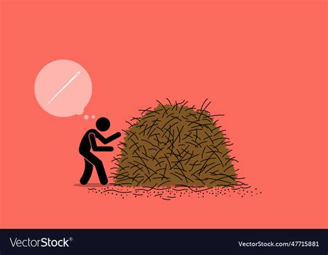 Finding A Needle In Haystack Clip Art Depicts Vector Image