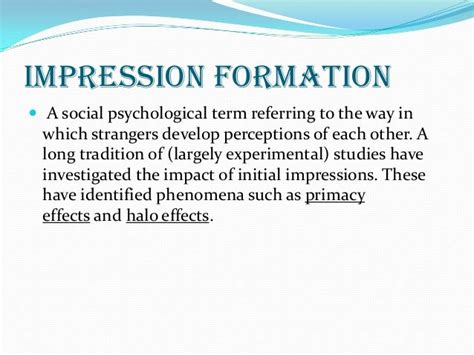 Impression Formation