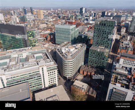 Aerial Photograph In Manchester City Centre Over Spinningfields