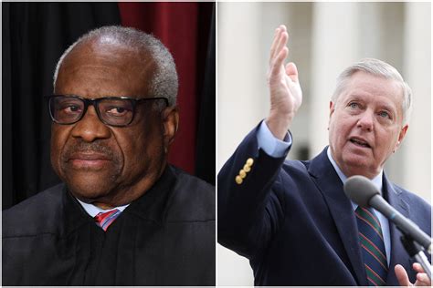 Supreme Court Justice Clarence Thomas Blocks Lindsey Graham Testimony