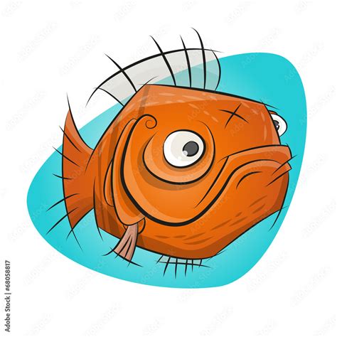 Goldfisch Cartoon Fisch Lustig Stock Vector Adobe Stock