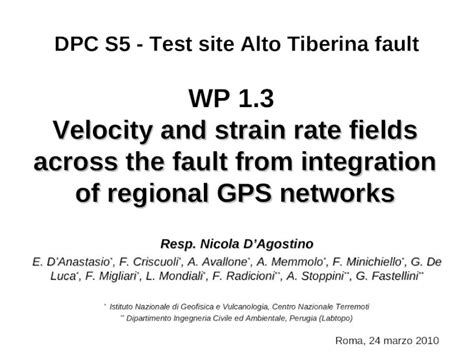 Ppt Velocity And Strain Rate Fields Across The Fault From Integration