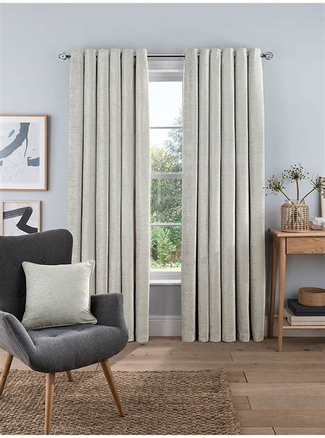 Sleepdown Chenille Eyelet Curtains In Cream Home George At Asda