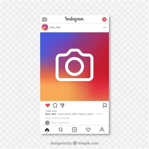 Free Vector Instagram Post With Transparent Background