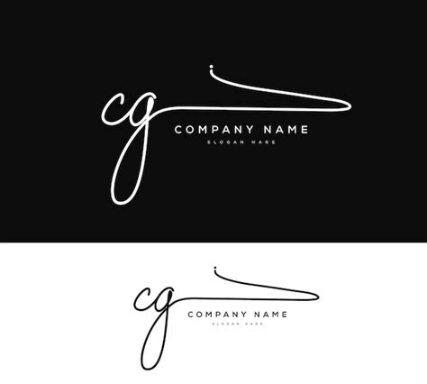 Premium Vector C G Cg Initial Letter Handwriting And Signature Logo