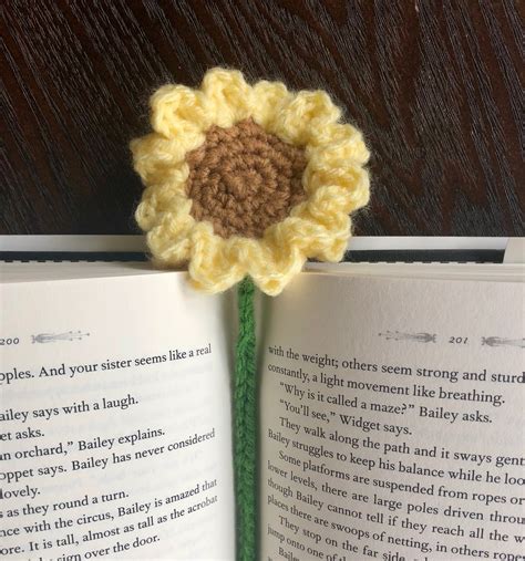 Sunflower Bookmark Crochet Pdf Pattern Easy Beginner Crochet Etsy