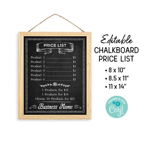 Chalkboard Store Sign For Prices Small Business Signs For Etsy