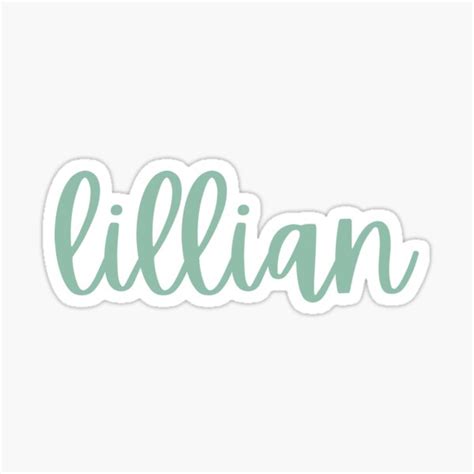 Lillian Name Sage Green Sticker For Sale By Moxsto Redbubble