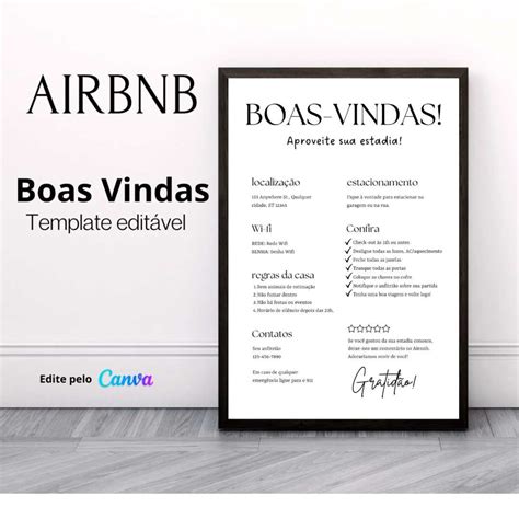 Cartão de Boas vindas para Hóspedes Airbnb para Imprimir Elo7