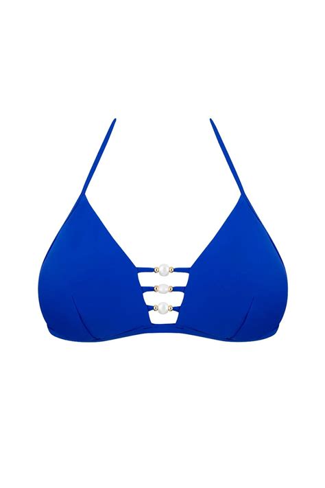 Lise Charmel Capri Blue Perles Nacres Padded Triangle Bikini Top