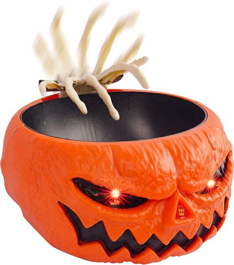 Funpeny Halloween Candy Bowl Animated Pumpkin Candy Holder Lighted