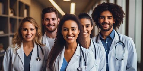 Premium Photo A Team Of Diverse Medical Professionals Posing Together