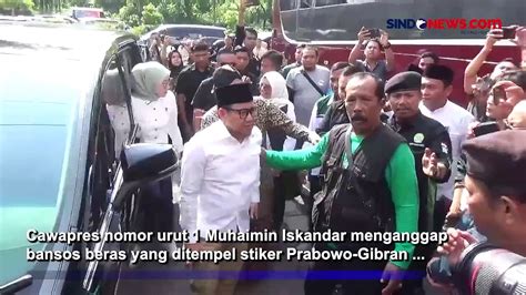 Respon Cak Imin Terkait Beras Bansos Bulog Ditempeli Stiker Prabowo