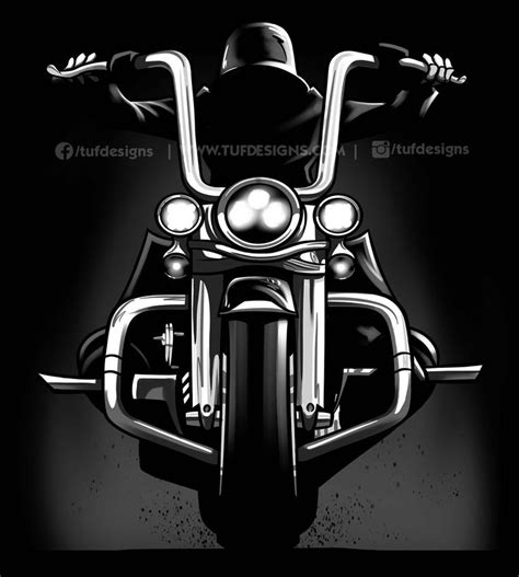 Bike Rider Artwork Biker Riding Motorcycle Drawing Harley Davidson