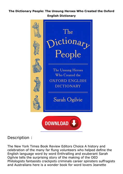 ️download⚡️ Book Pdf The Dictionary People The Unsung Heroes Who Created The Oxford English