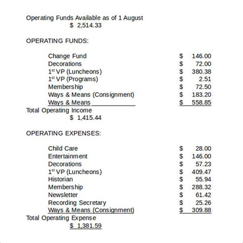 20 Treasurer Report Templates Free Word Pdf Excel Examples