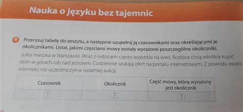 Przerysuj Do Zeszytu Tabel I Uzupenij Zalenoci Drogi Question