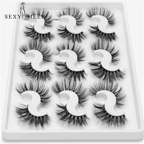 9 Pairs Natural False Eyelashes 3d Handmade Fake Lashes Eye Makeup Wispy Faux Mink Eyelashes