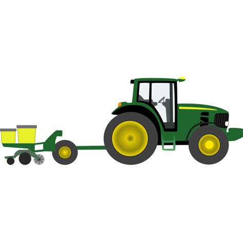 Farm Tractor With Planter Vector Graphics Free Svg