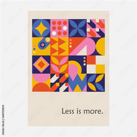 Affirmation Poster With Bright Abstraction In A Format Less Is More