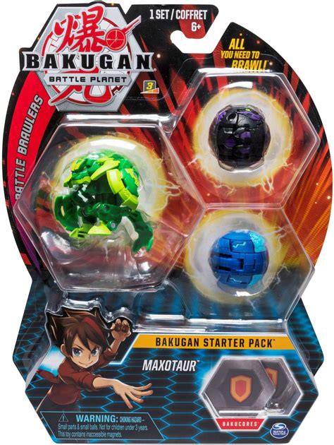 Bakugan Battle Planet Battle Brawlers Starter Pack Diamond Maxotaur 3 Figure Set