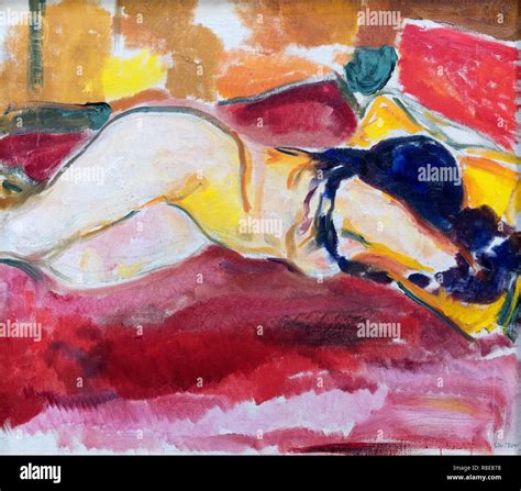 Reclining Female Nude By Edvard Munch Oil On Canvas