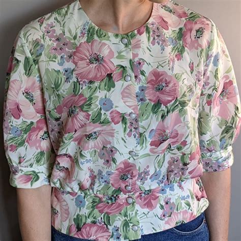 Floral Patterned Blouse Etsy