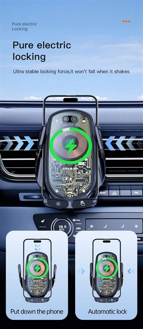 1 Suporte Para Celular De Carro Função De Carregamento Sem Fio E