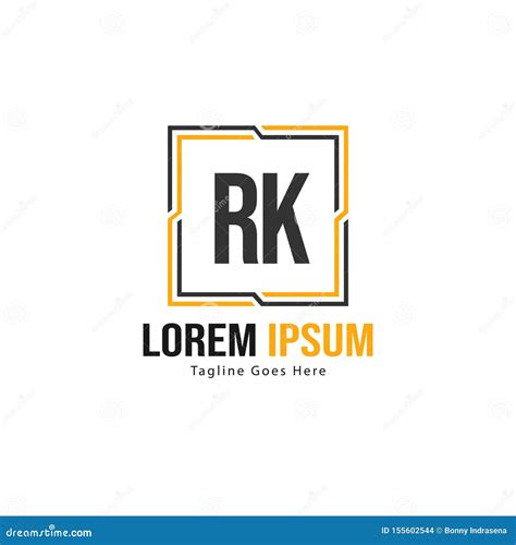 Initial Rk Logo Template With Modern Frame Minimalist Rk Letter Logo