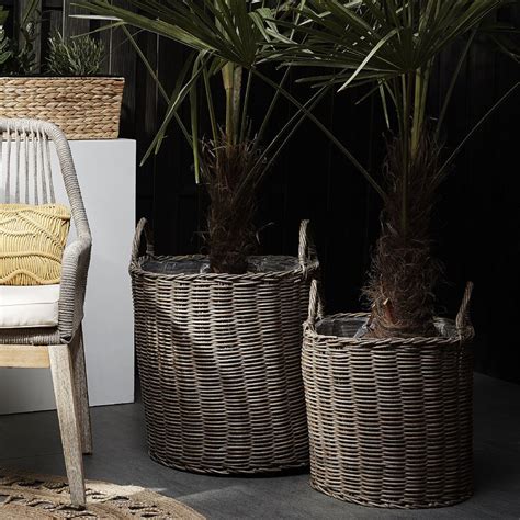 Zipcode Design Tlg Bertopf Set Barrett Aus Rattan Wayfair De