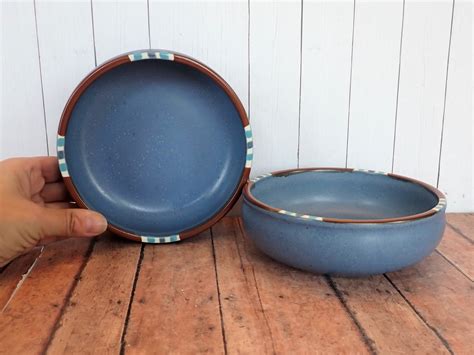 Vintage Dansk Mesa Sky Blue Coupe Soup Cereal Bowls Set Of Ceramic