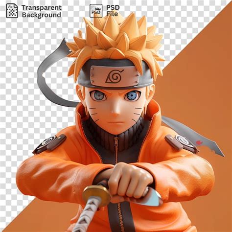 Premium De Naruto Uzumaki De Naruto Shippuden Con Una Chaqueta Naranja