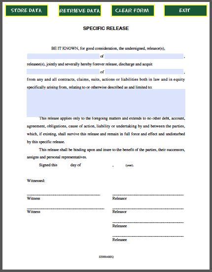 A Printable Release Form For An Employee S Medical Release From The